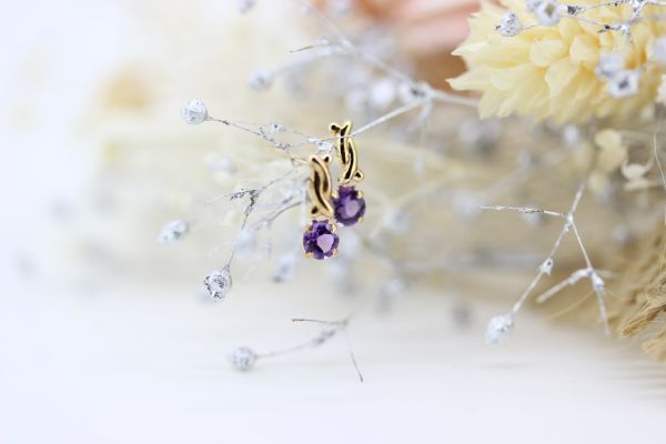 K10YGアメジストピアス